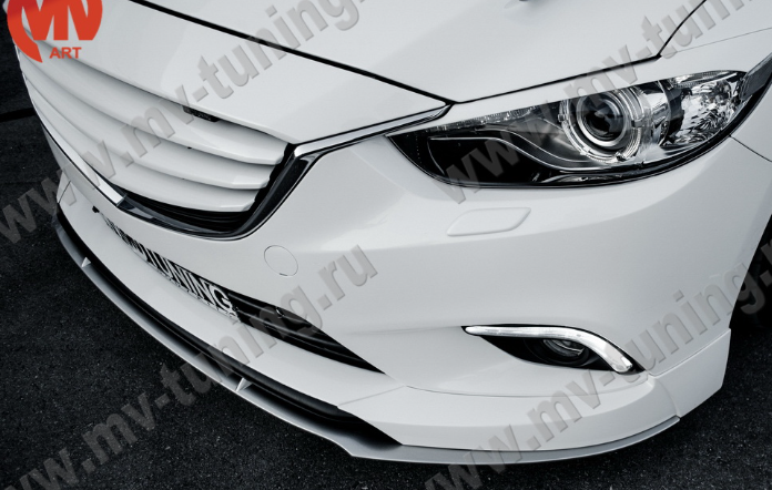 Сплиттер переднего бампера под клыки № 1 "SkyActivSport" для Mazda 6 (2013-н.в.) купить недорого с доставкой в Ленинск-Кузнецкий
