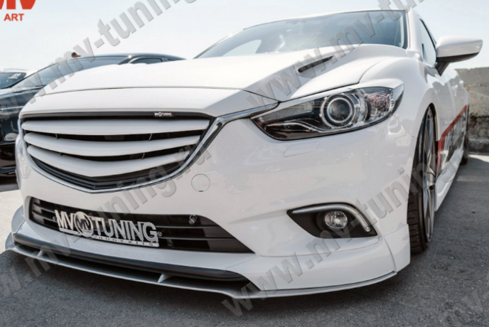 Сплиттер переднего бампера под клыки № 1 "SkyActivSport" для Mazda 6 (2013-н.в.) купить недорого с доставкой в Ленинск-Кузнецкий
