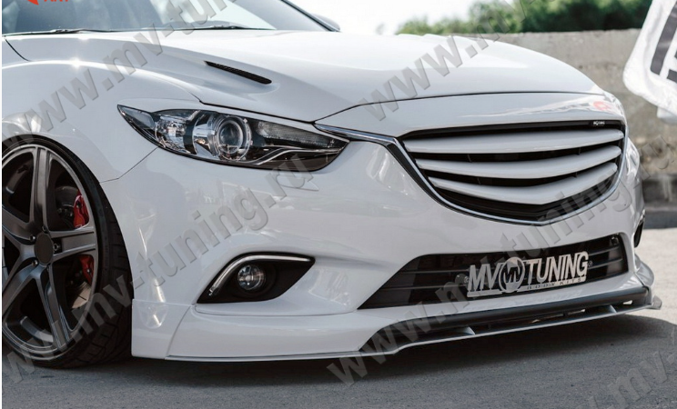 Сплиттер переднего бампера под клыки № 1 "SkyActivSport" для Mazda 6 (2013-н.в.) купить недорого с доставкой в Ленинск-Кузнецкий