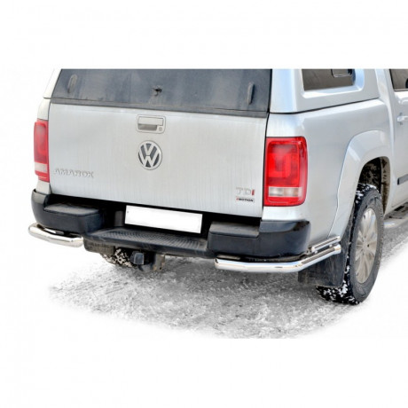 Защита заднего бампера «Уголки двойные» (d63,5) для Volkswagen Amarok (2010-2016)(Окрашенное) купить недорого с доставкой в Ленинск-Кузнецкий