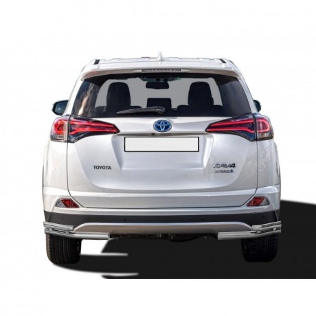 Защита заднего бампера «Уголки двойные» (d51/40) для Toyota RAV4 рестайлинг, (2015-н.в.)(Окрашенное) купить недорого с доставкой в Ленинск-Кузнецкий