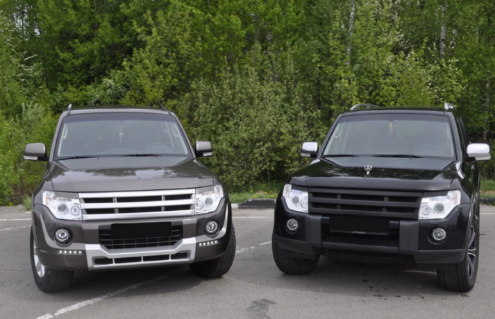 Накладка (юбка) переднего бампера "Broomer Design" (Без ДХЛ) для Mitsubishi Pajero IV (2006-2015) купить недорого с доставкой в Ленинск-Кузнецкий