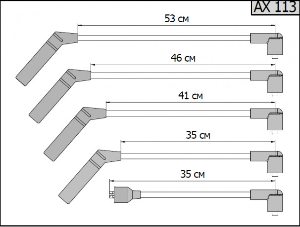 Провода высоковольтные для Hyundai Accent, Getz (TB), KIA Picanto (BA), Mitsubishi Lancer (27501-02H00, 27501-22B10, 27501-02D00) купить недорого с доставкой в Ленинск-Кузнецкий
