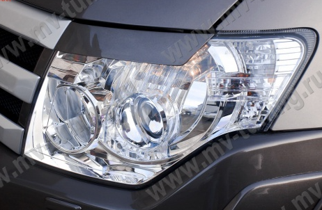 Накладки на фары (реснички) для Mitsubishi Pajero 4 (2006-2015) купить недорого с доставкой в Ленинск-Кузнецкий
