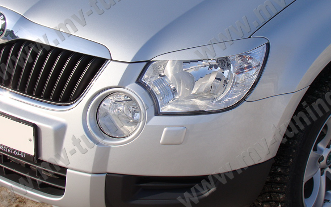 Накладки на фары (реснички) для Skoda Yeti (2009-2012) купить недорого с доставкой в Ленинск-Кузнецкий