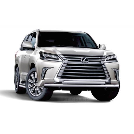 Защита переднего бампера двойная d63/63мм (НПС) LEXUS 450D (2015-н.в.) купить недорого с доставкой в Ленинск-Кузнецкий