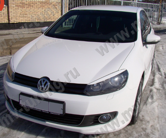 Накладки на фары (реснички) для Volkswagen Golf VI (2008-2012) купить недорого с доставкой в Ленинск-Кузнецкий
