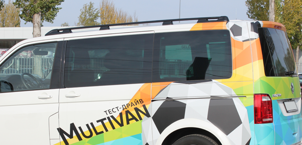 Рейлинги  для Volkswagen Multivan, Caravelle, California, Transporter (2003-20220) с удлиненной базой Чёрный купить недорого с доставкой в Ленинск-Кузнецкий