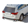 Защита заднего бампера «Уголки двойные» (d63,5) для Mitsubishi Outlander (2015-н.в.)(Нерж. Сталь) купить недорого с доставкой в Ленинск-Кузнецкий